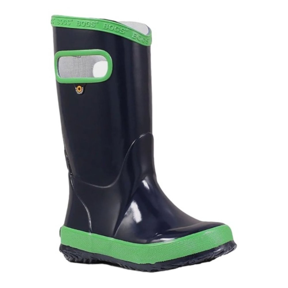 BOGS Unisex Youth - Blue & Green Lightweight Rain Boots Size Youth 1 US/EURO 31